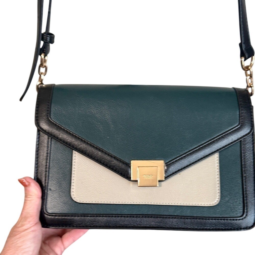Dune‎ London Black Cream and Green Shoulder Bag